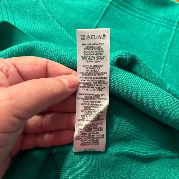 Adrianna Papell Button up Sweater Top Cropped Green Women's Size S Preppy - Picture 5 of 7